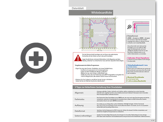 Product Bild hochwertige_whiteboard-folie_inkl__laminat_in_schneeflocke-form_konturgeschnitten_unbedruckt